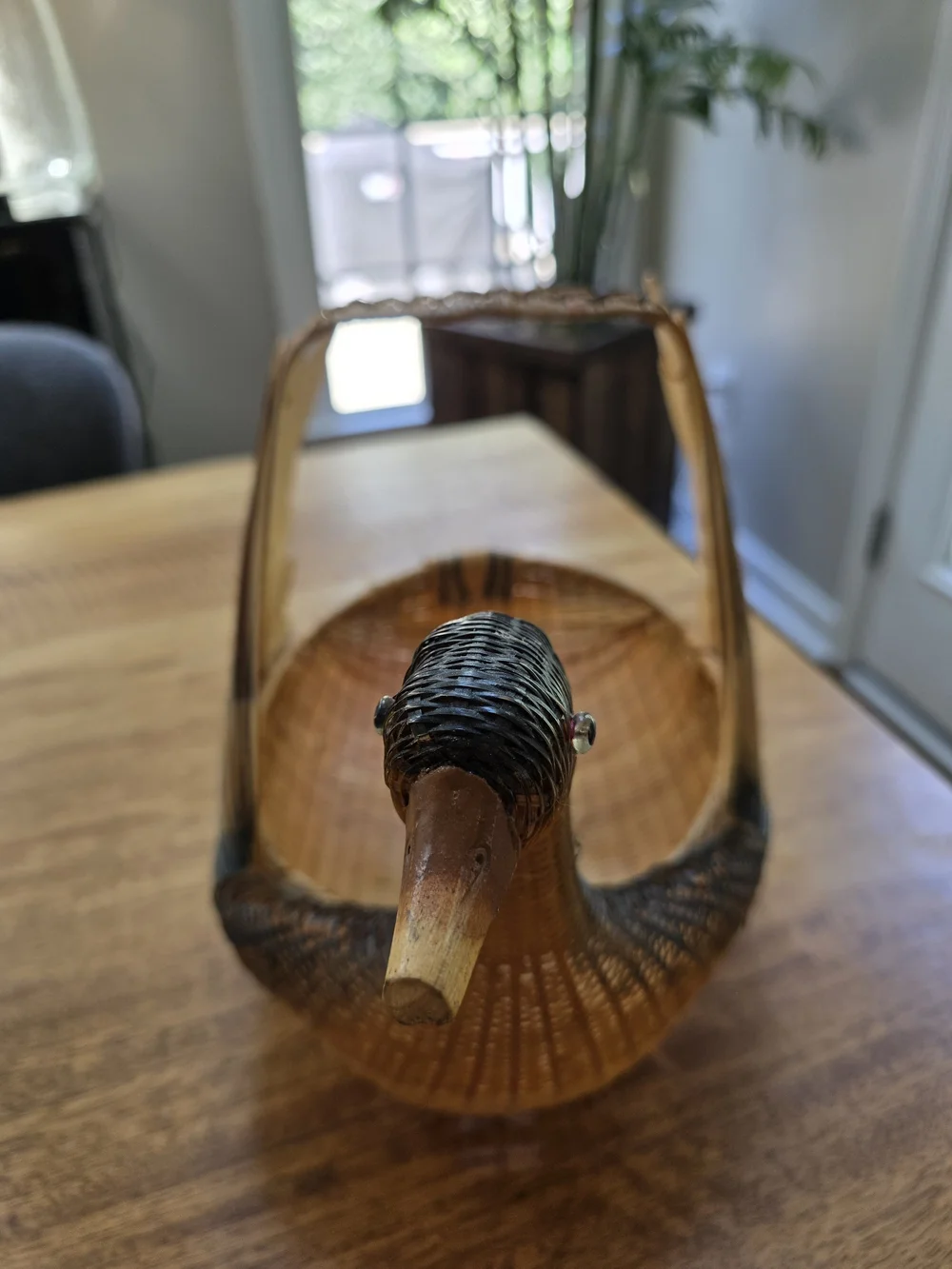 Vintage Shanghai Zhejiang Bamboo Duck Basket
